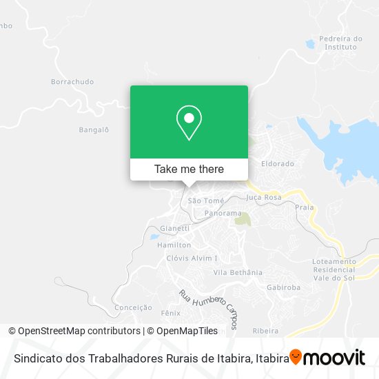 Sindicato dos Trabalhadores Rurais de Itabira map