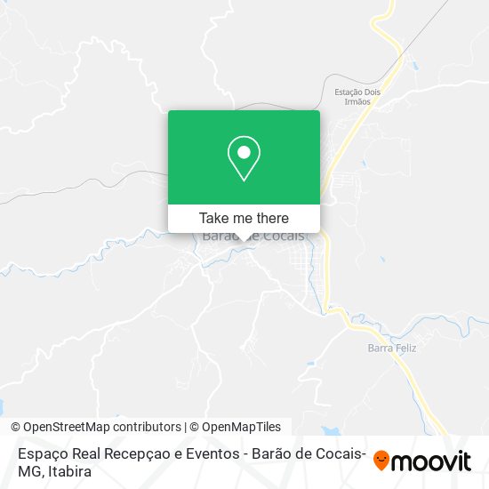 Mapa Espaço Real Recepçao e Eventos - Barão de Cocais-MG