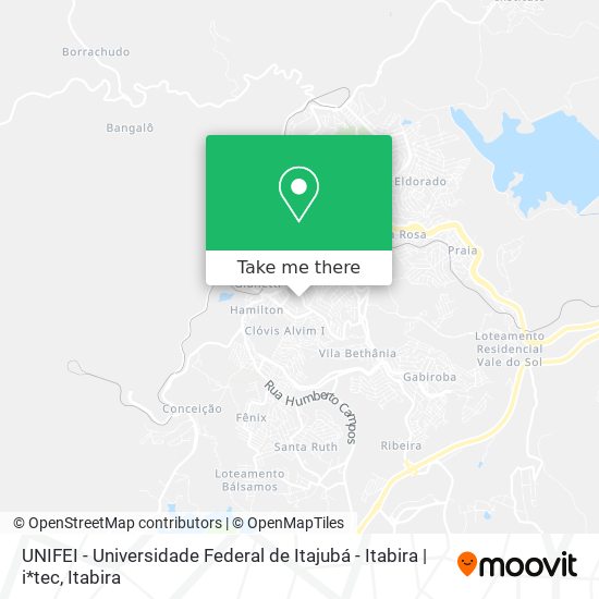 Mapa UNIFEI - Universidade Federal de Itajubá - Itabira | i*tec