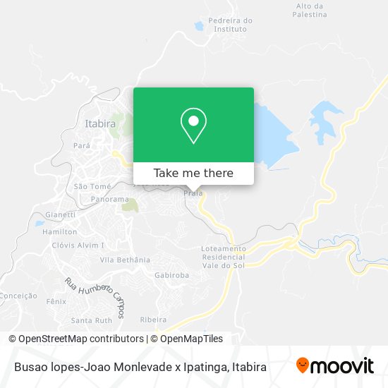 Busao lopes-Joao Monlevade x Ipatinga map