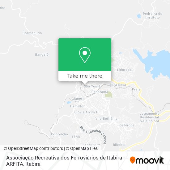 Associação Recreativa dos Ferroviários de Itabira - ARFITA map