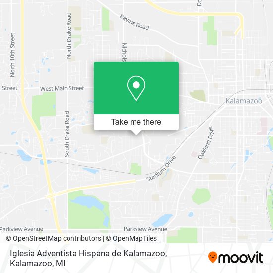 Mapa de Iglesia Adventista Hispana de Kalamazoo