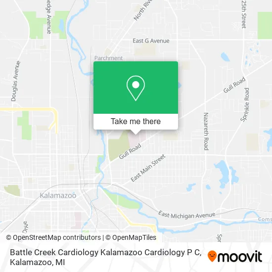 Battle Creek Cardiology Kalamazoo Cardiology P C map