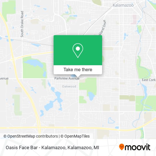 Oasis Face Bar - Kalamazoo map