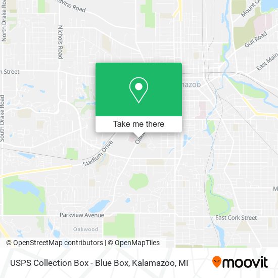 Mapa de USPS Collection Box - Blue Box