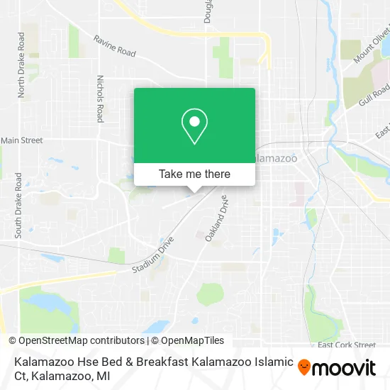 Kalamazoo Hse Bed & Breakfast Kalamazoo Islamic Ct map