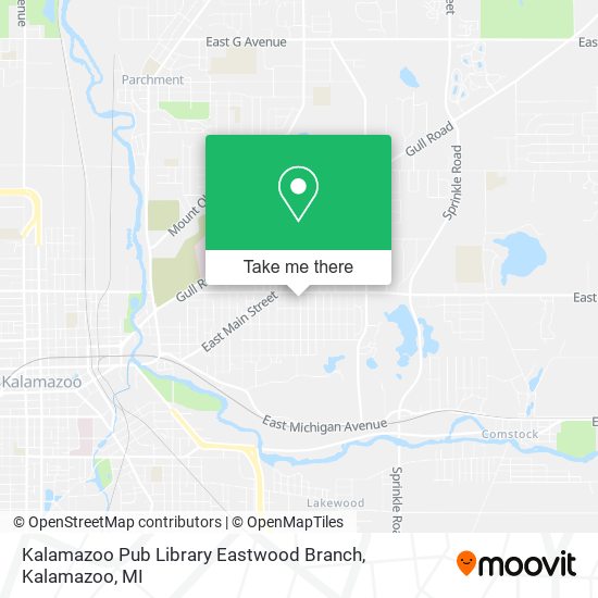 Kalamazoo Pub Library Eastwood Branch map