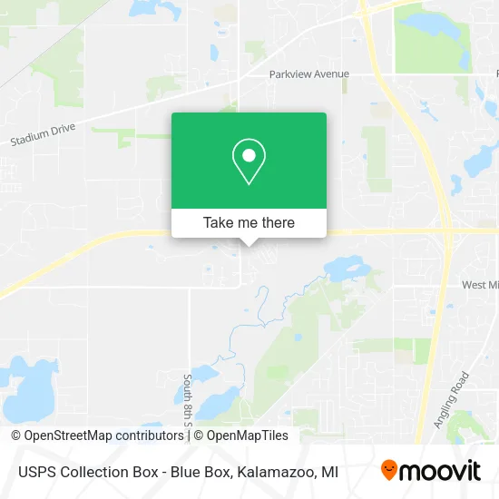 Mapa de USPS Collection Box - Blue Box