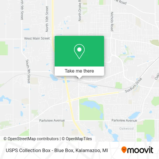 Mapa de USPS Collection Box - Blue Box