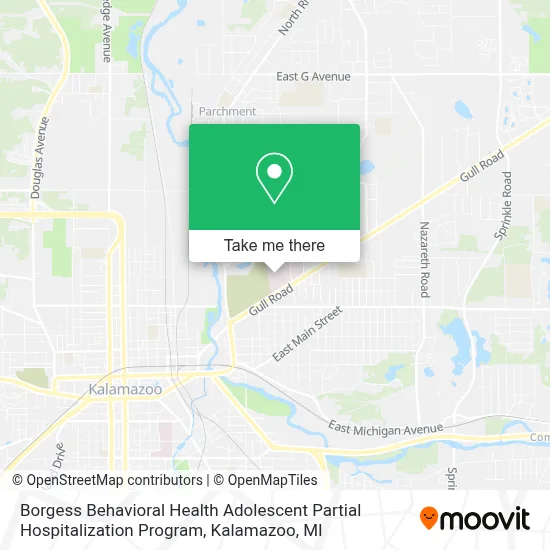 Borgess Behavioral Health Adolescent Partial Hospitalization Program map