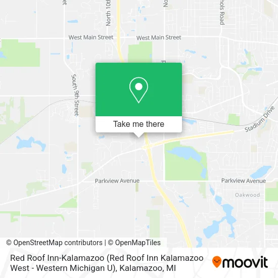 Red Roof Inn-Kalamazoo (Red Roof Inn Kalamazoo West - Western Michigan U) map