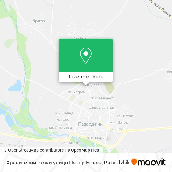 Карта Хранителни стоки улица Петър Бонев