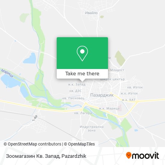 Карта Зоомагазин Кв. Запад