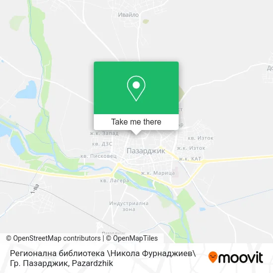 Карта Регионална библиотека \Никола Фурнаджиев\ Гр. Пазарджик