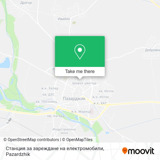 Карта Станция за зареждане на електромобили