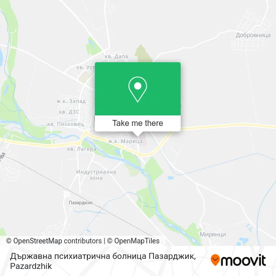 Карта Държавна психиатрична болница Пазарджик