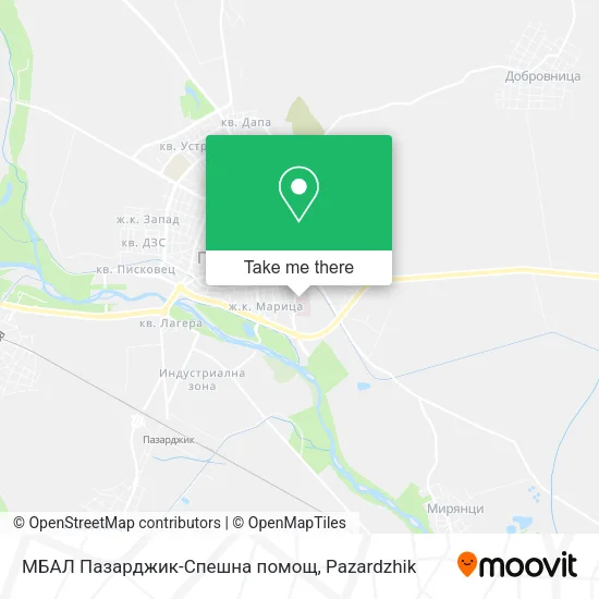 Карта МБАЛ Пазарджик-Спешна помощ