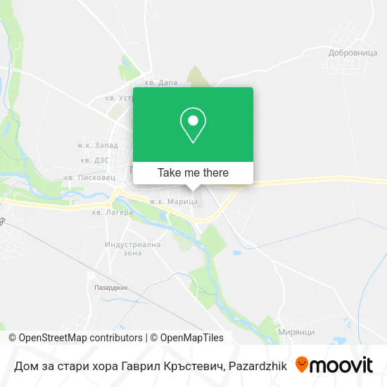 Карта Дом за стари хора Гаврил Кръстевич