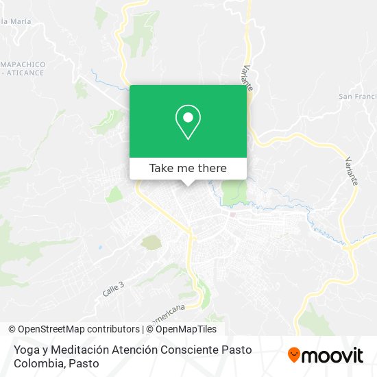 Mapa de Yoga y Meditación Atención Consciente Pasto Colombia