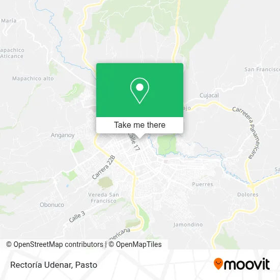 Rectoría Udenar map