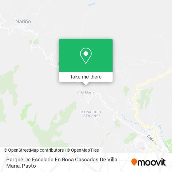 Mapa de Parque De Escalada En Roca Cascadas De Villa Maria