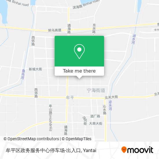 牟平区政务服务中心停车场-出入口 map