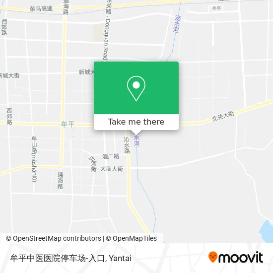 牟平中医医院停车场-入口 map