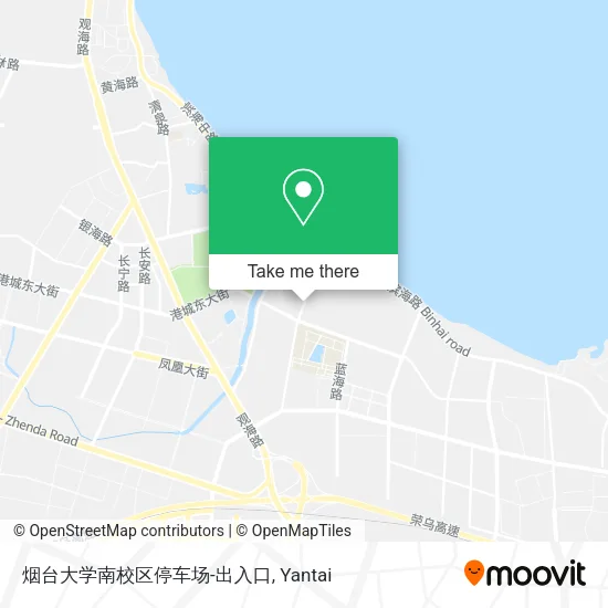 烟台大学南校区停车场-出入口 map