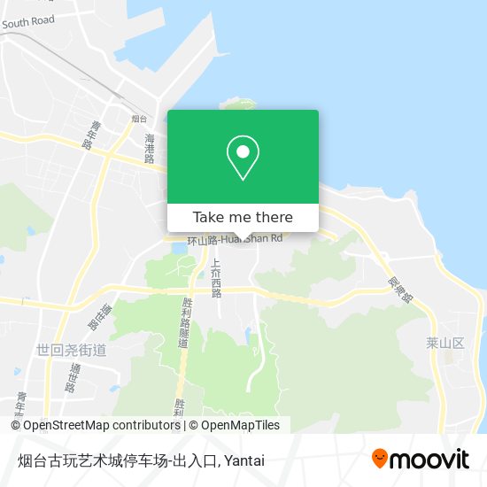 烟台古玩艺术城停车场-出入口 map