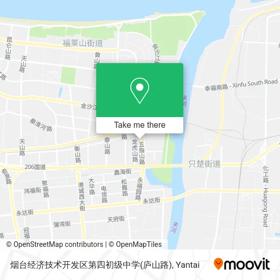 烟台经济技术开发区第四初级中学(庐山路) map