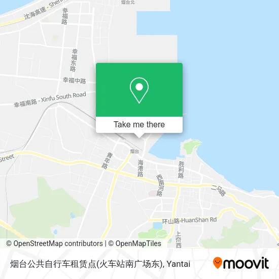 烟台公共自行车租赁点(火车站南广场东) map