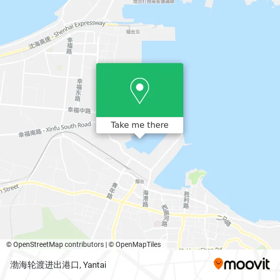 渤海轮渡进出港口 map