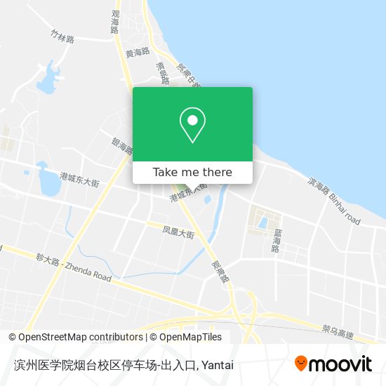 滨州医学院烟台校区停车场-出入口 map
