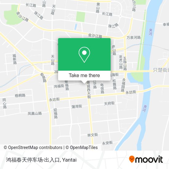 鸿福春天停车场-出入口 map