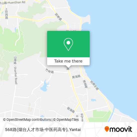 568路(烟台人才市场-中医药高专) map