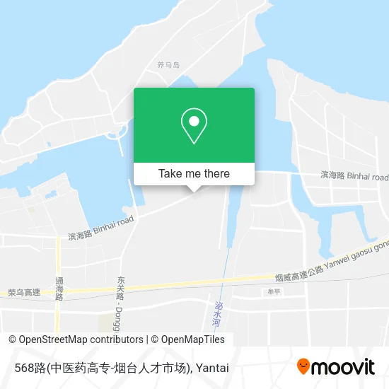 568路(中医药高专-烟台人才市场) map