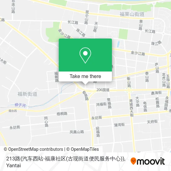 213路(汽车西站-福康社区(古现街道便民服务中心)) map