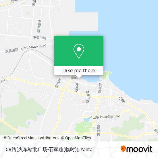 58路(火车站北广场-石家疃(临时)) map