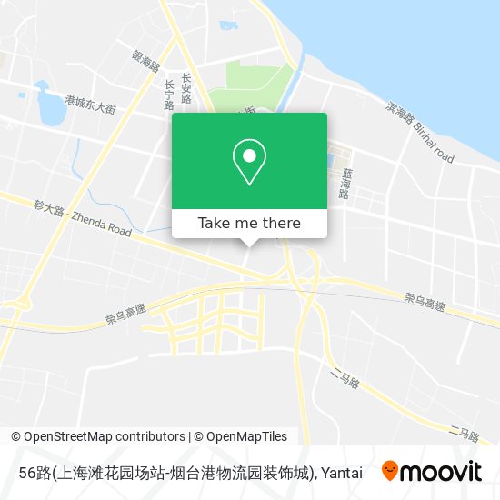 56路(上海滩花园场站-烟台港物流园装饰城) map