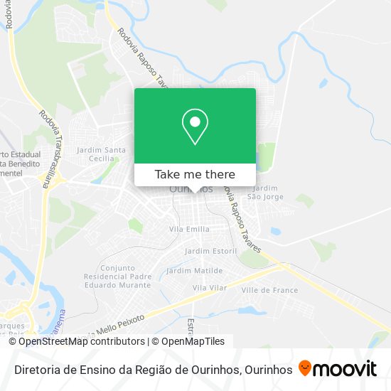 Diretoria de Ensino da Região de Ourinhos map