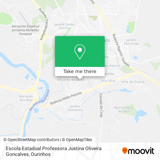 Mapa Escola Estadual Professora Justina Oliveira Goncalves