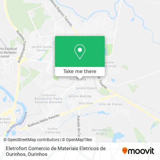 Eletrofort Comercio de Materiais Eletricos de Ourinhos map