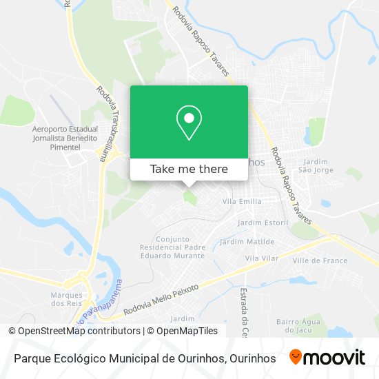 Mapa Parque Ecológico Municipal de Ourinhos