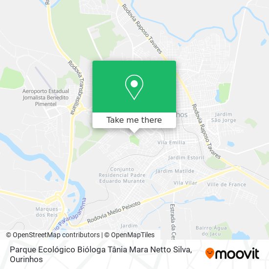 Mapa Parque Ecológico Bióloga Tânia Mara Netto Silva