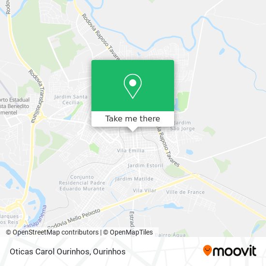 Oticas Carol Ourinhos map