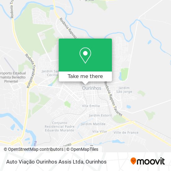 Auto Viação Ourinhos Assis Ltda map