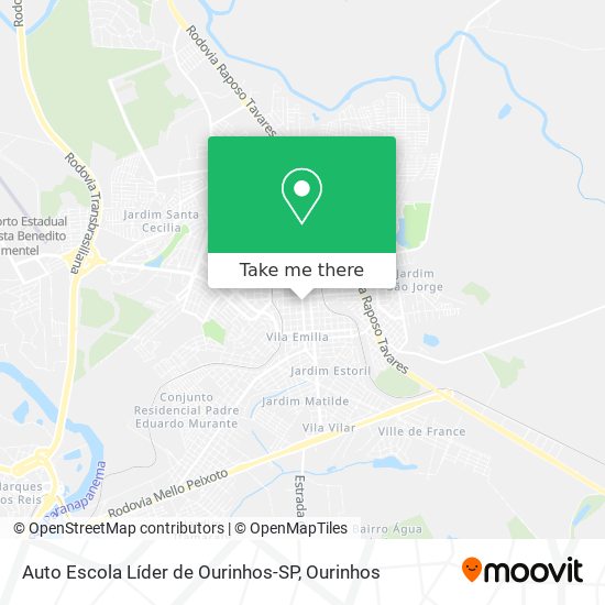 Mapa Auto Escola Líder de Ourinhos-SP