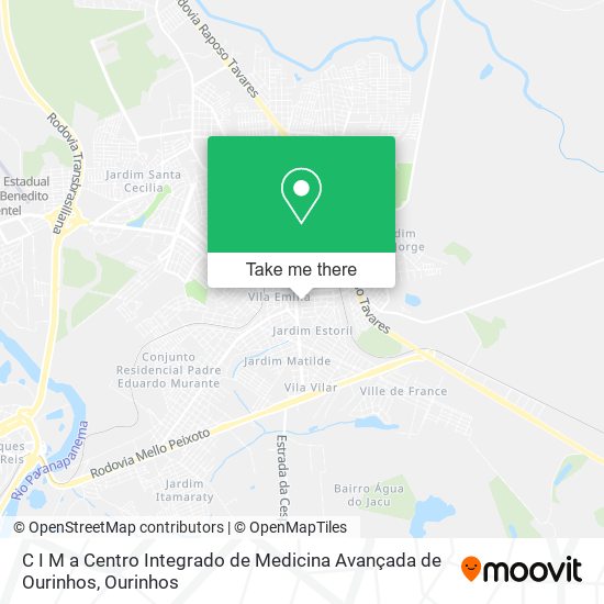 Mapa C I M a Centro Integrado de Medicina Avançada de Ourinhos