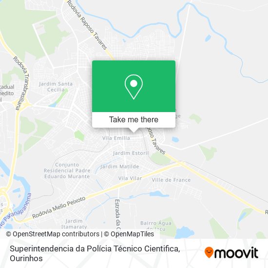 Mapa Superintendencia da Polícia Técnico Cientifica