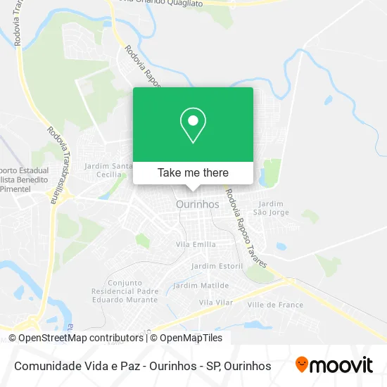 Comunidade Vida e Paz - Ourinhos - SP map